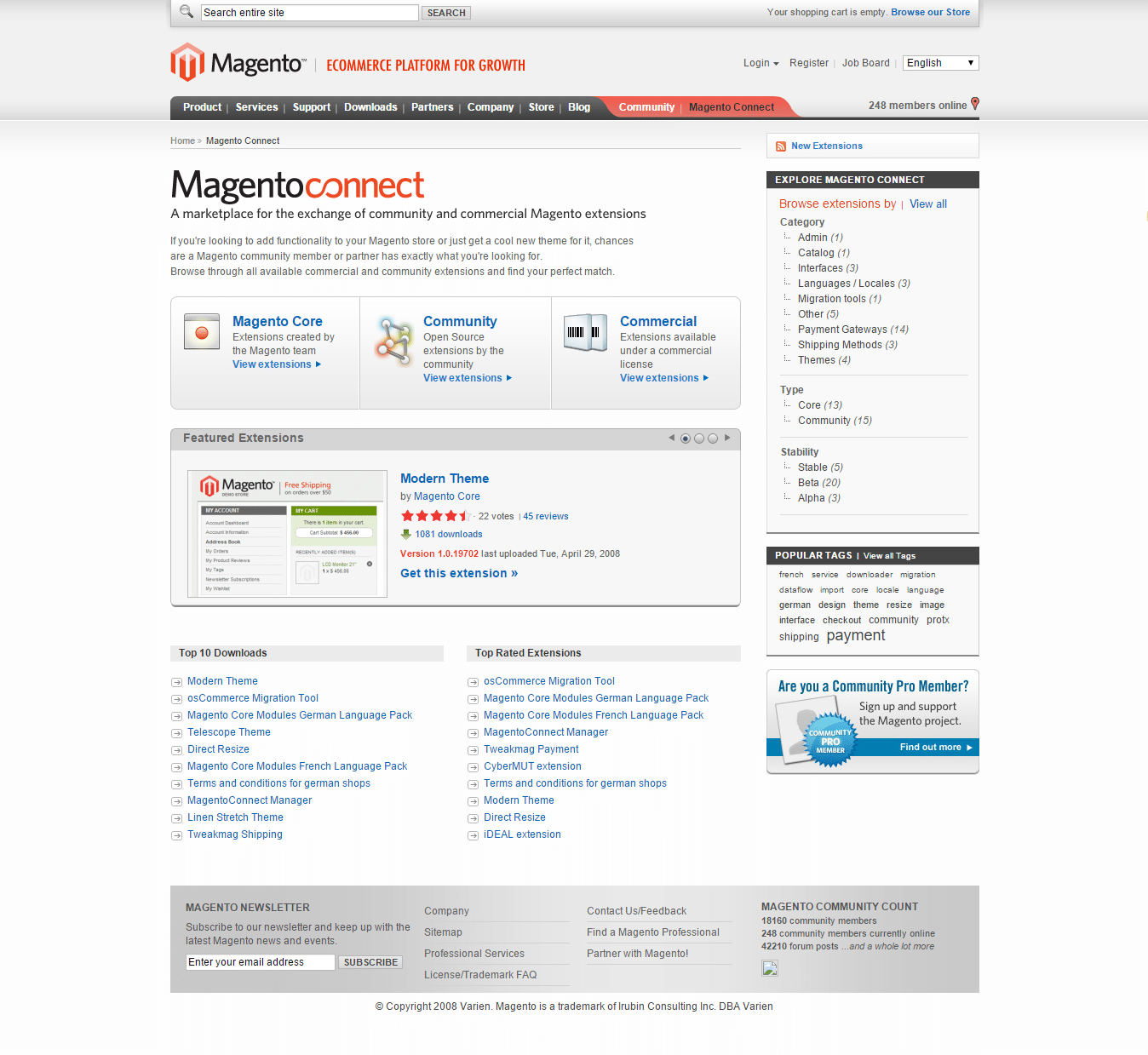 2008 Magento Marketplace design