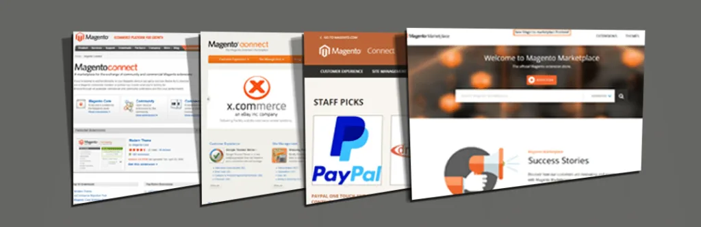 Magento Marketplace Webdesigns Through Ages