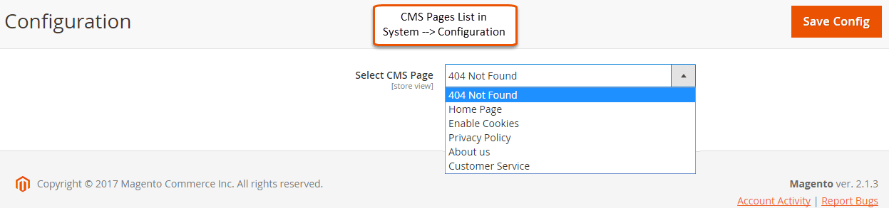 CMS-page-list-in-system-configuration