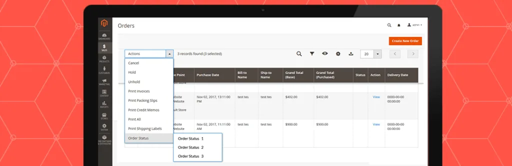 Add Tree Mass action Dynamically In Sales Order Grid in Magento 2