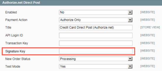 auth net signature key m1