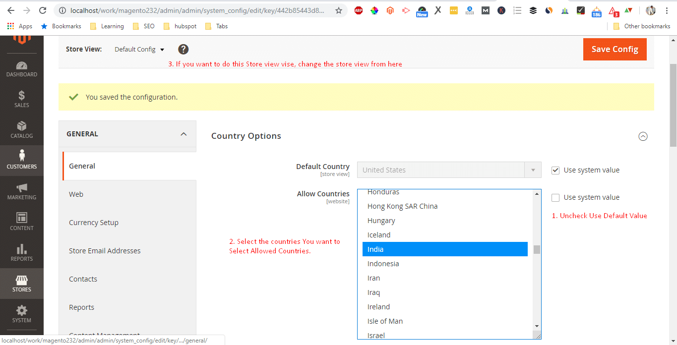 What the difference between Allowed Countries EU Countries Top Destinations in Magento allow countries