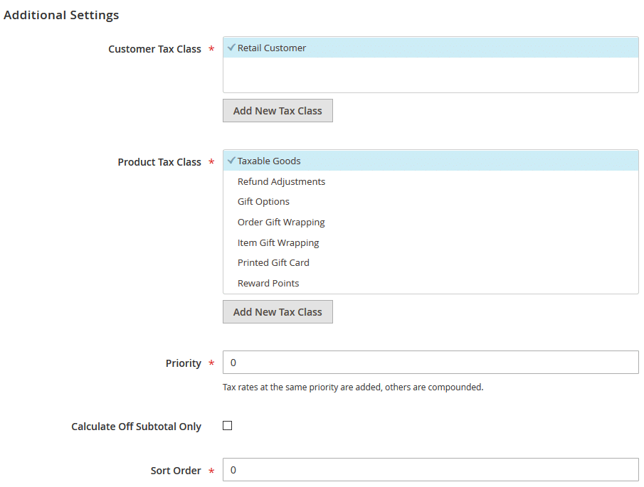 How to setup Tax Rules and Related configuration in Magento 2 additional settings