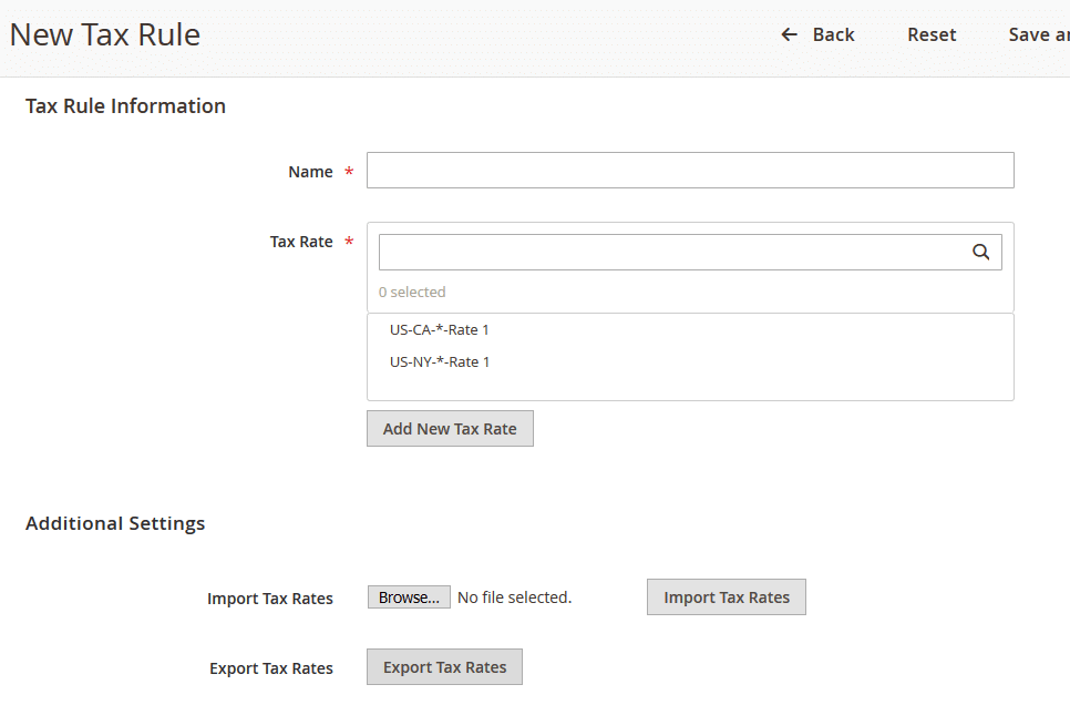 How to setup Tax Rules and Related configuration in Magento 2 new tax rule