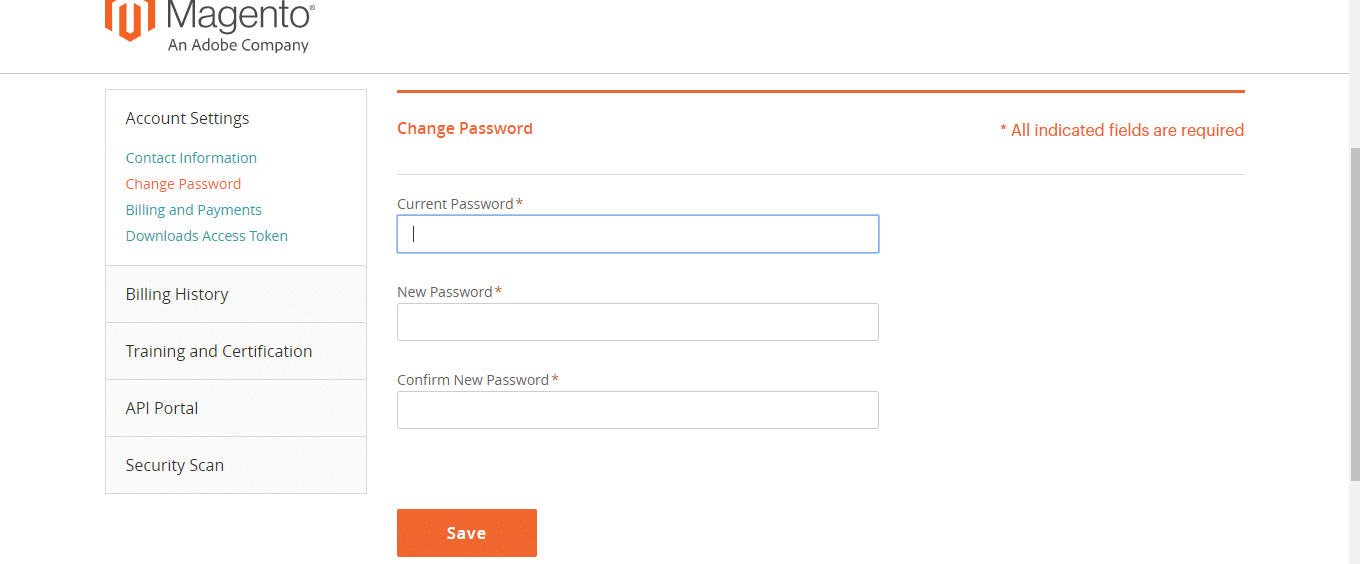 6. change password