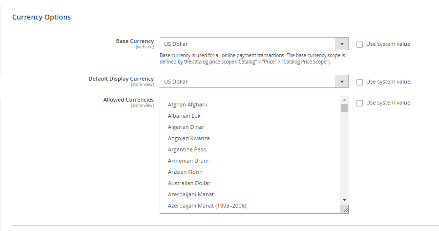 currency options