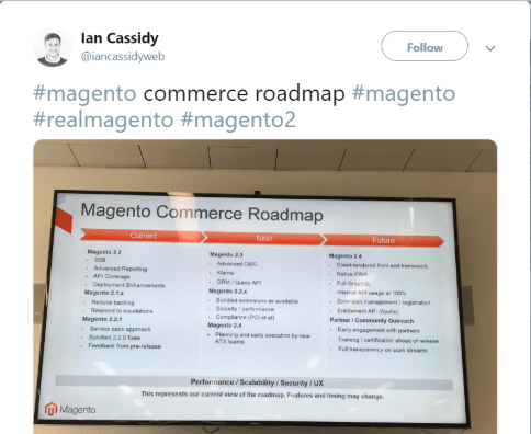 magento commerce roadmap tweet