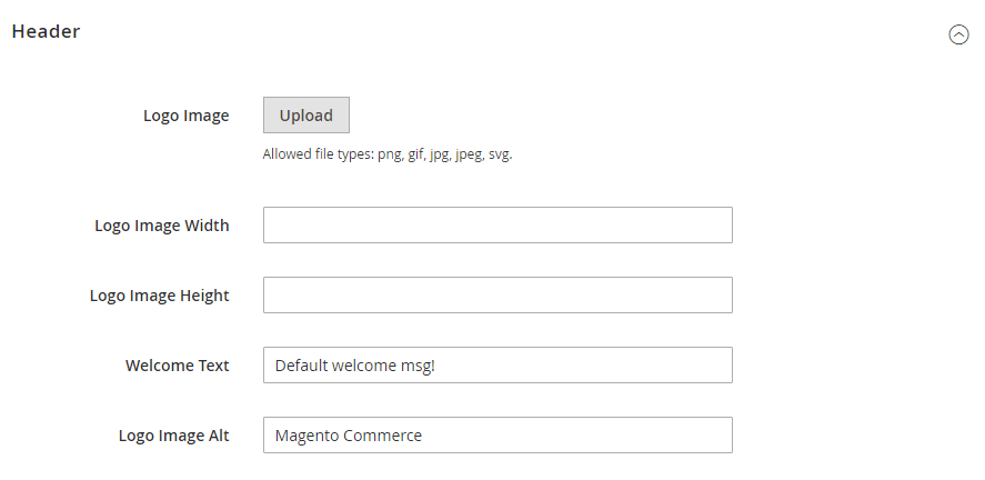 welcome msg header configure