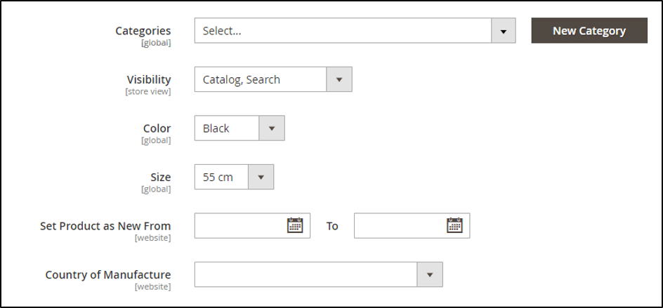 simple product categories