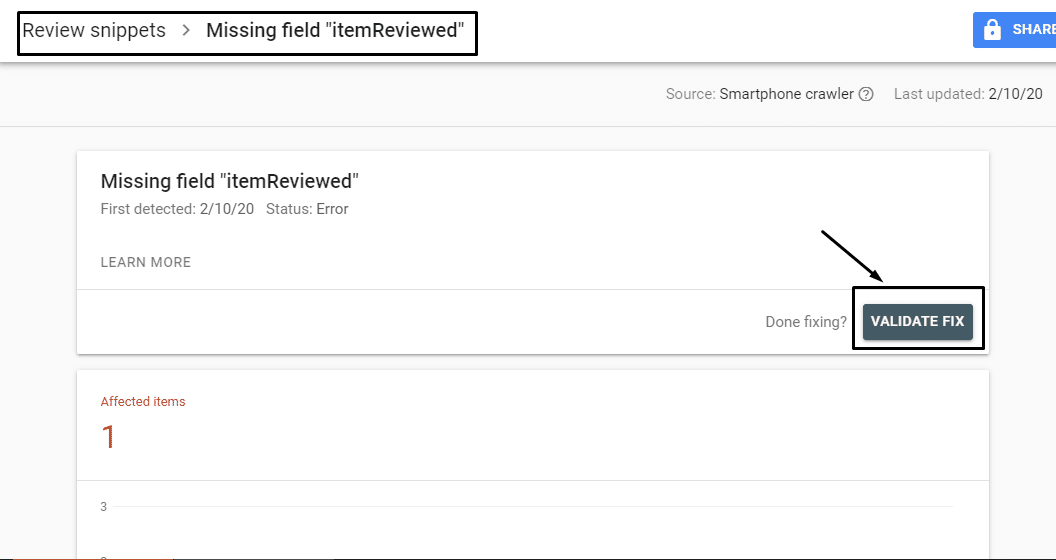 Fix review snippets error