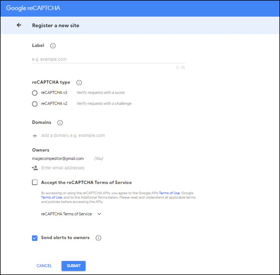 Login or register on reCaptcha site