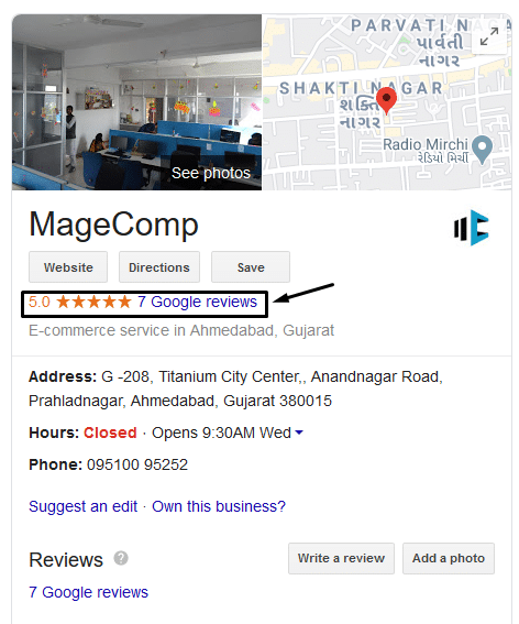 MageComp google my business page 1