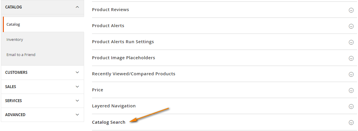 Catalog search magento 2
