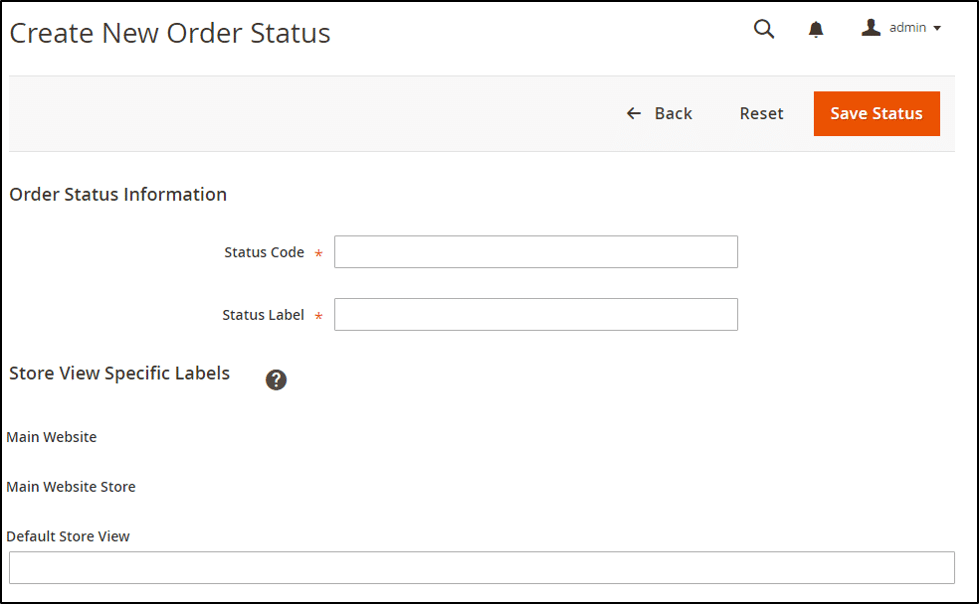 Create New Order Status