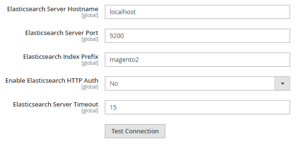 Elasticsearch server magento 2