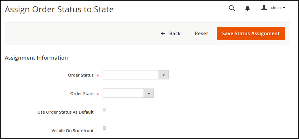 assign order status to state in magento 2