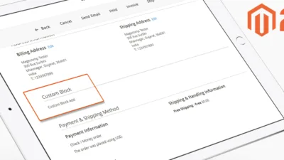 How to Add Custom Block After Shipping and Billing Address in Admin Sales order view page M2