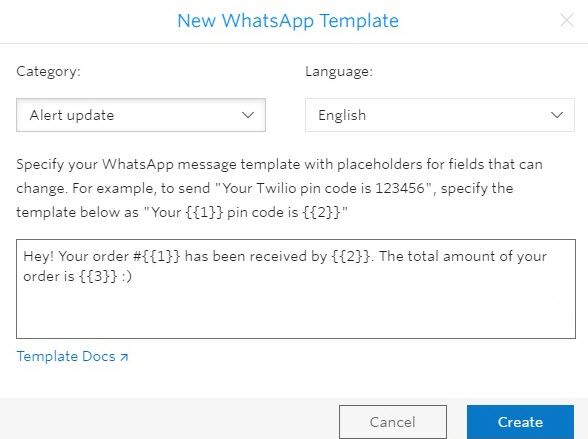 Setting Up Twilio WhatsApp Business API new template