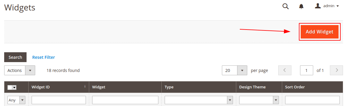 Add_widget_magento_2