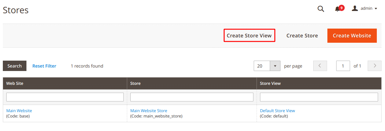 New Store View in Magento 2