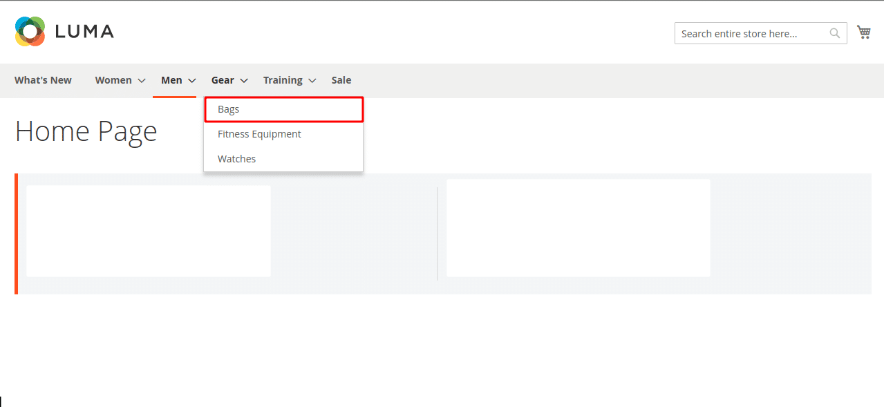 navigation menu not showing magento 2 frontend