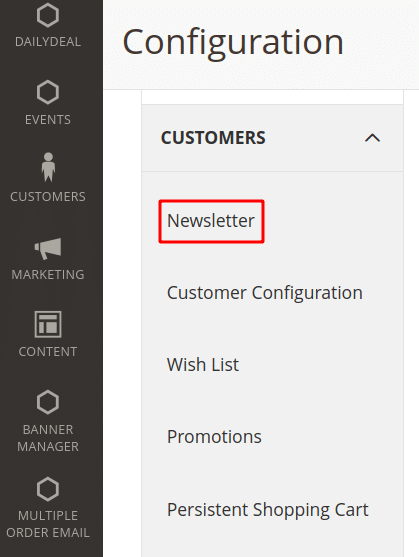 Configure Newsletter in Magento 2