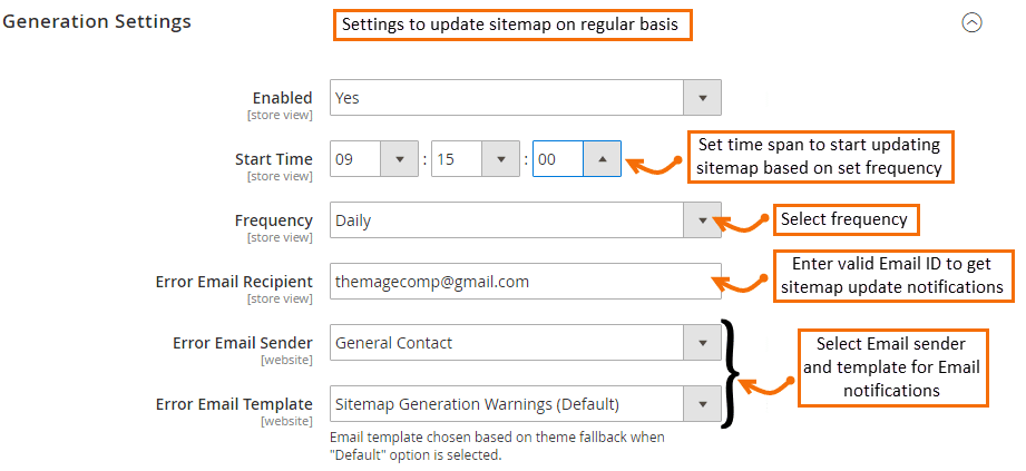 General settings