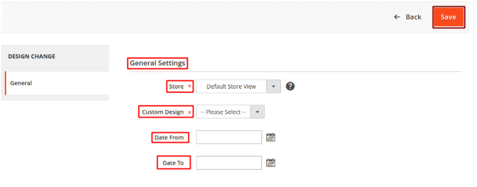 How to schedule change design in magento