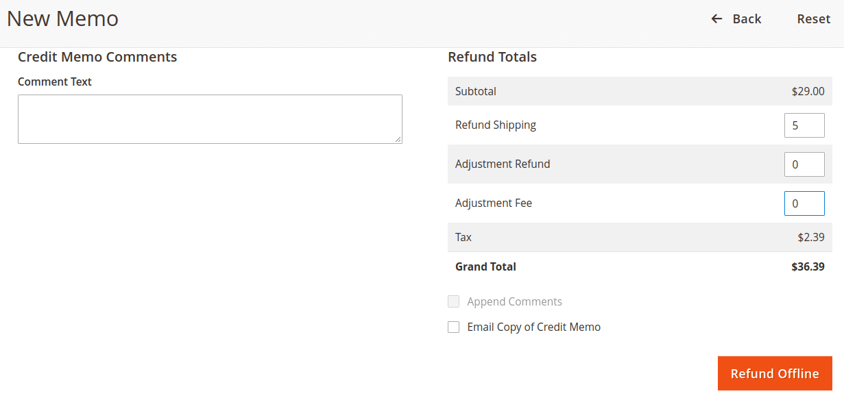 Refund Totals