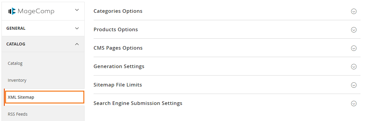 click on XML Sitemap