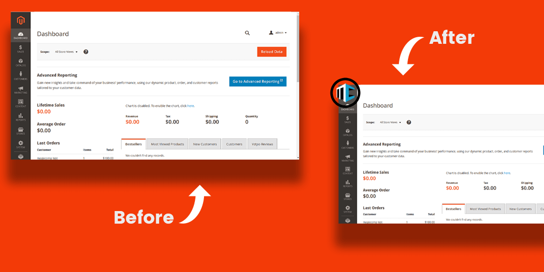 Magento Admin Before - After