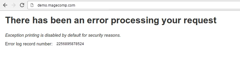 Magento 2 There has been an error processing your request