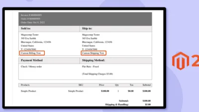 How to Add Custom Text after Billing Address and Shipping Address in Invoice PDF in M2