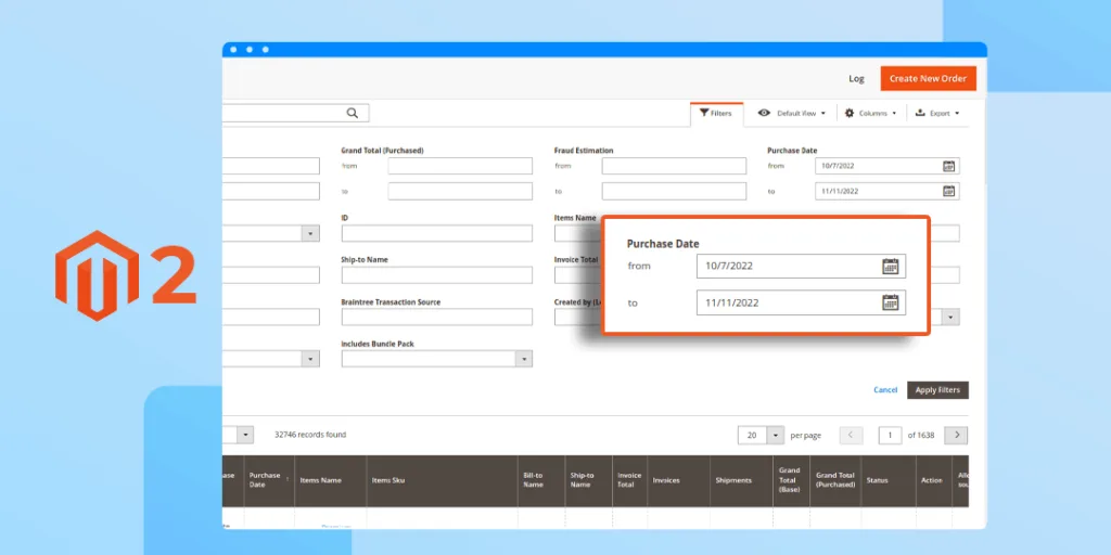 Get Orders Collection Between a Date Range in M2