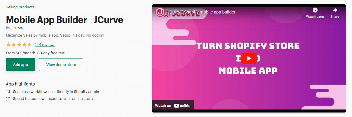 jcurve - shopify mobile app builder
