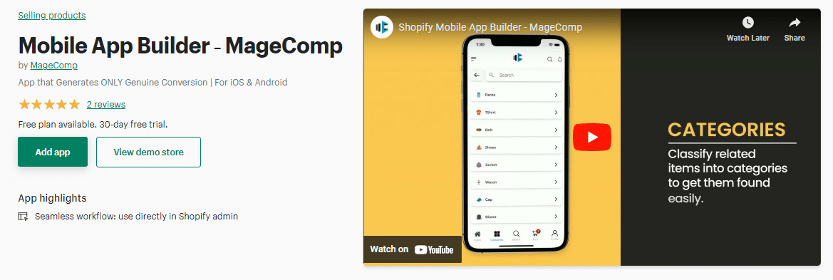 magecomp - shopify mobile app builder