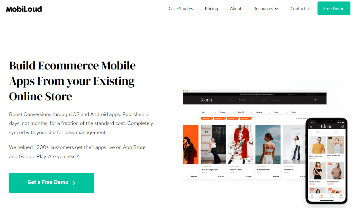 mobiloud - ecommerce mobile app builder