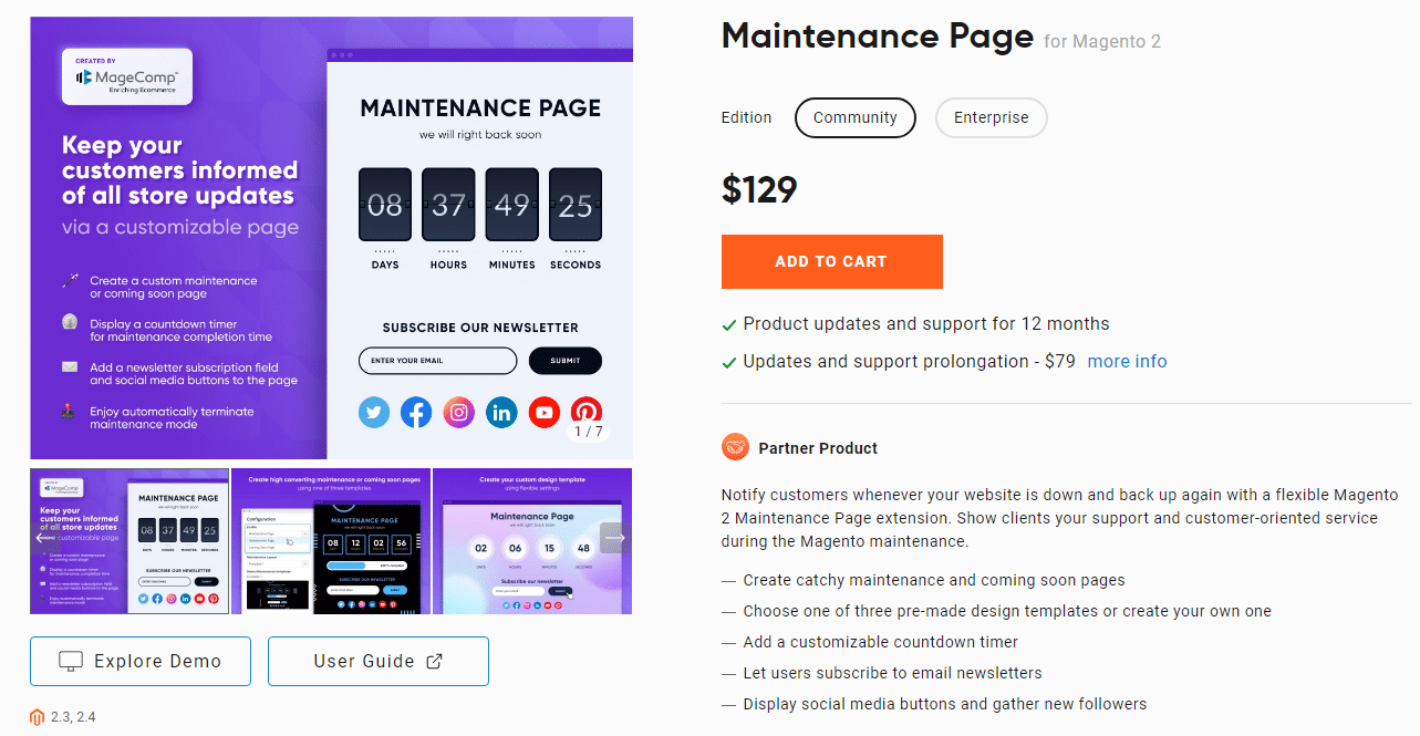 Amasty - Maintenance Page for Magento 2