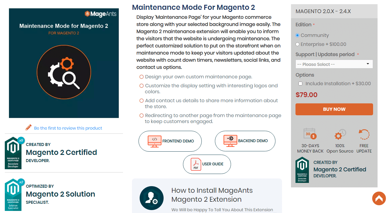 MageAnts - Maintenance Mode For Magento 2