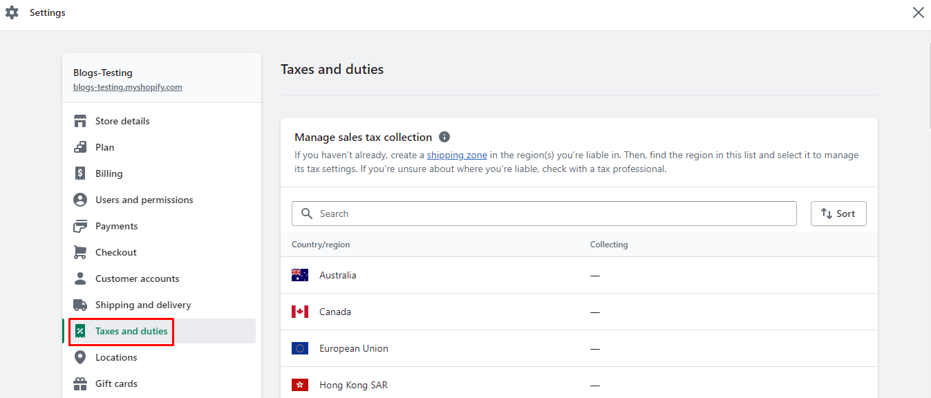 Taxes and duties