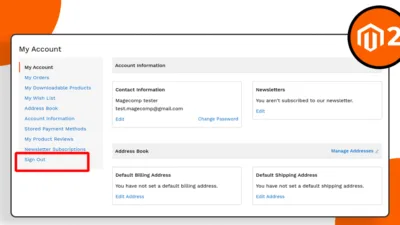 How to Add Sign Out Tab in Customer Account in Magento 2