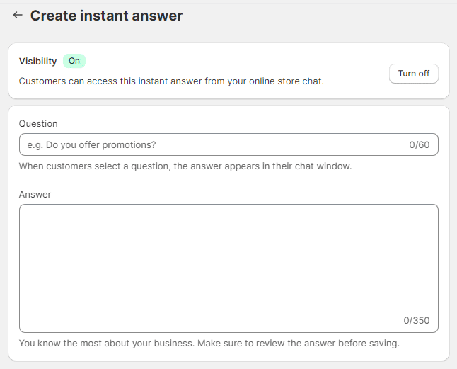 Instant answer details