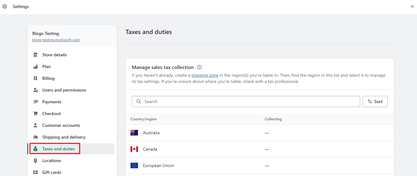 Taxes and duties