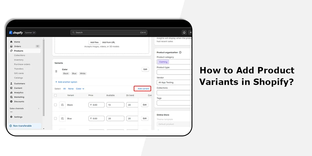 How to Add Product Variants in Shopify