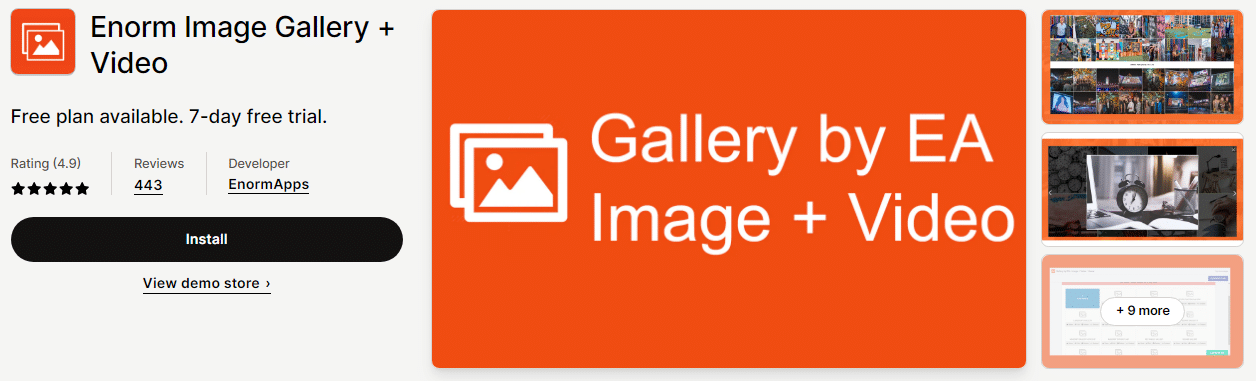 Enorm Image Gallery + Video