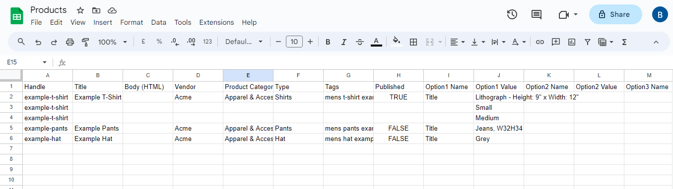 Google Sheet Import