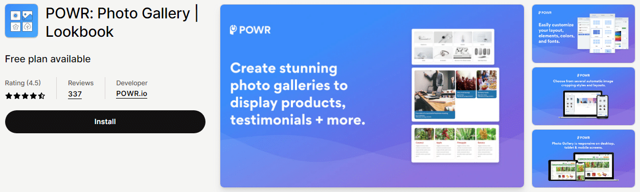 POWR Photo Gallery Lookbook