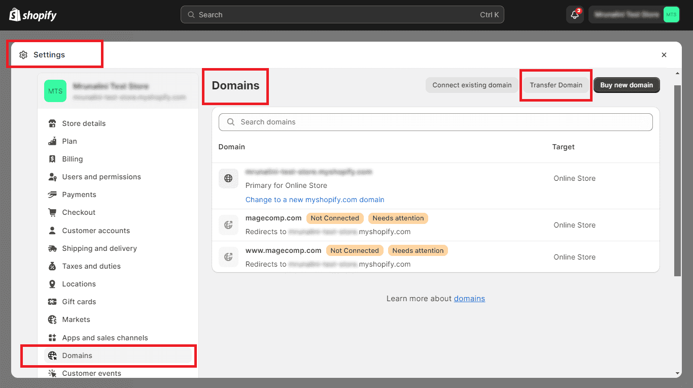 How to Transfer Domain to Shopify