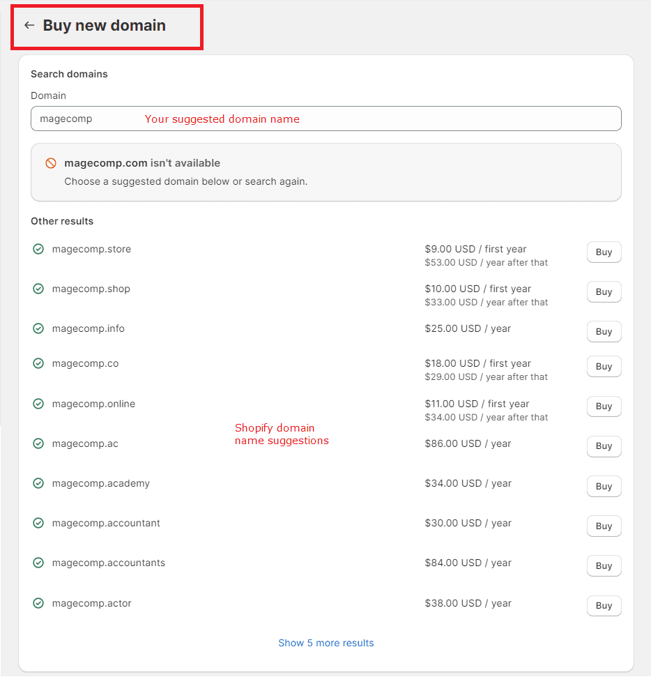How to Buy a Domain in Shopify