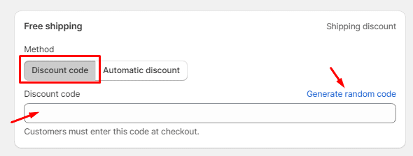 Discount code - method